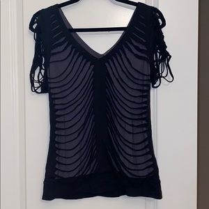 Black and grey slash style top y2k | L